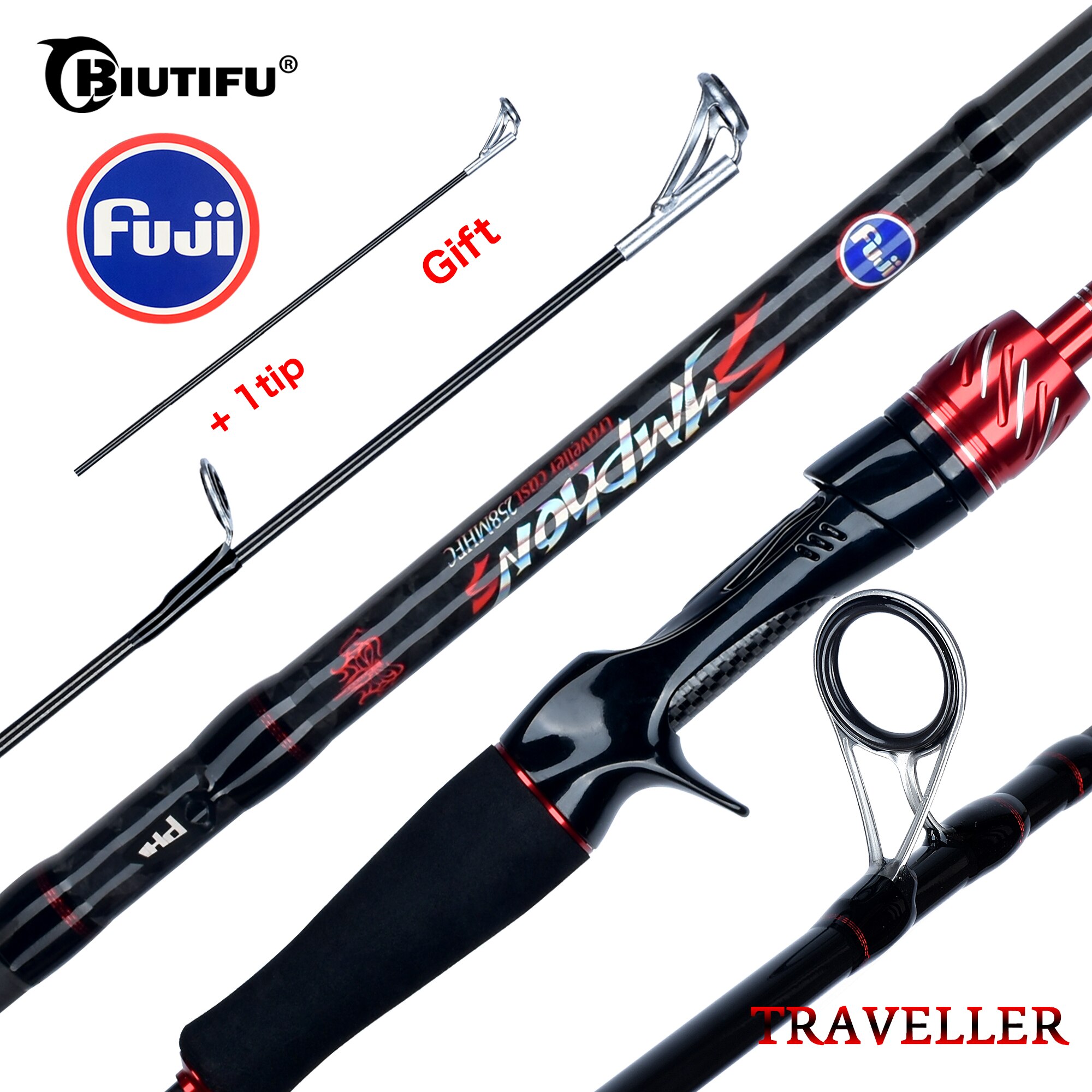 Fishing Rod Surf - ビティフートラベラースピニングキャスティング富士ルアーミニロック釣り竿1.8/2.1/2.4/2.7/3.0mカーボンベイトキャスティングフィシュガー高速5-42g