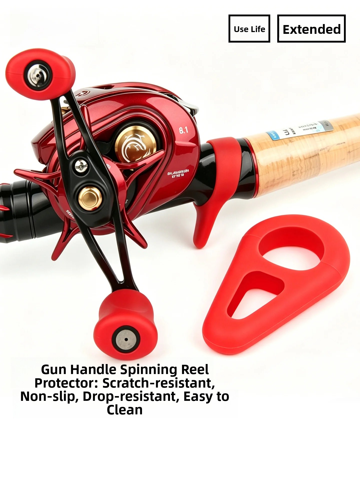 Fishing Rod Case - 釣り具ルアーロッドトリガー保護カバー滑り止めシリコン保護耐久性のある耐衝撃性ガンハンドルアクセサリー