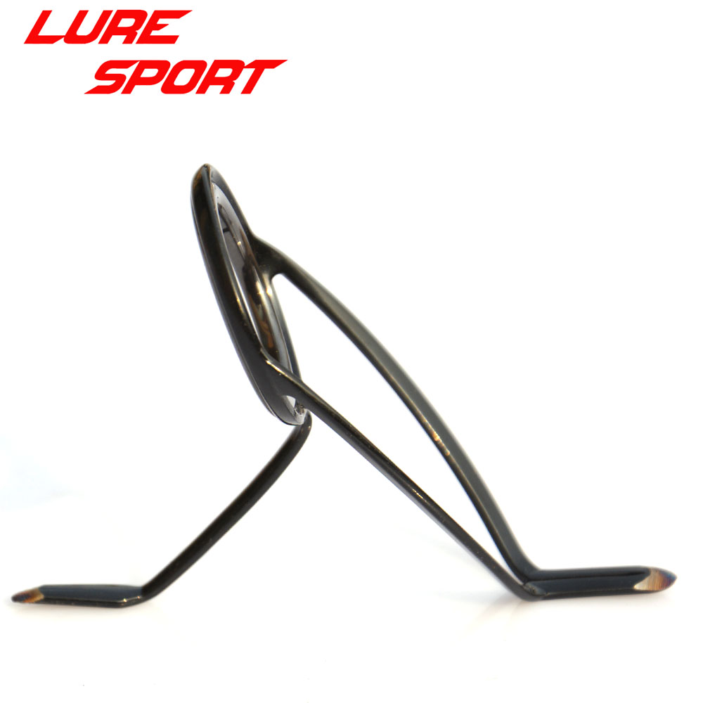 Fishing Rod Surf - LureSport 10個入り KWガイド ブラックスチールフレーム ブラックリング カープサーフロッド用ガイド
