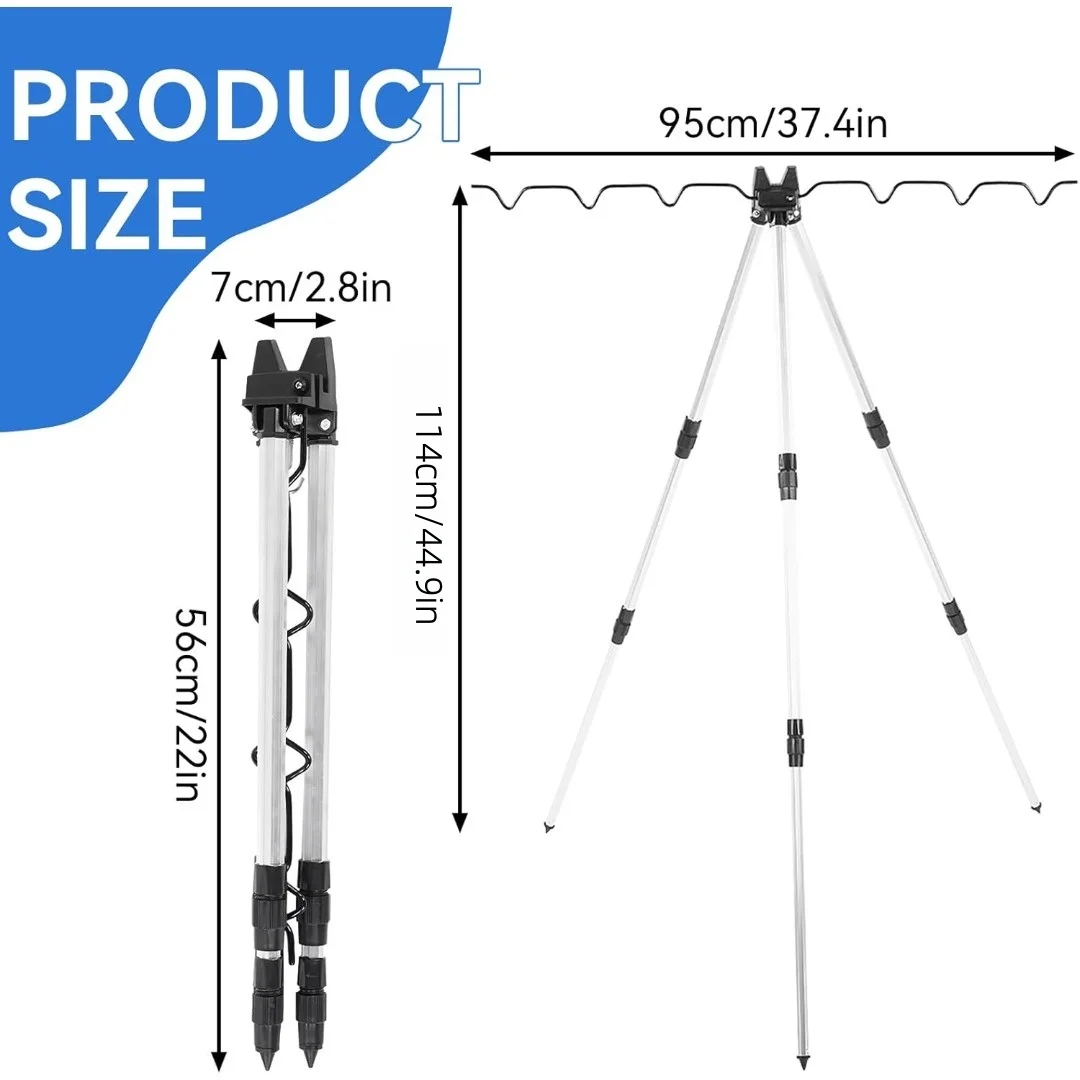 伸縮式釣り竿三脚ホルダー、軽量アルミニウム製折りたたみ式マル - Fishing Rod Telescopic のレビューと価格